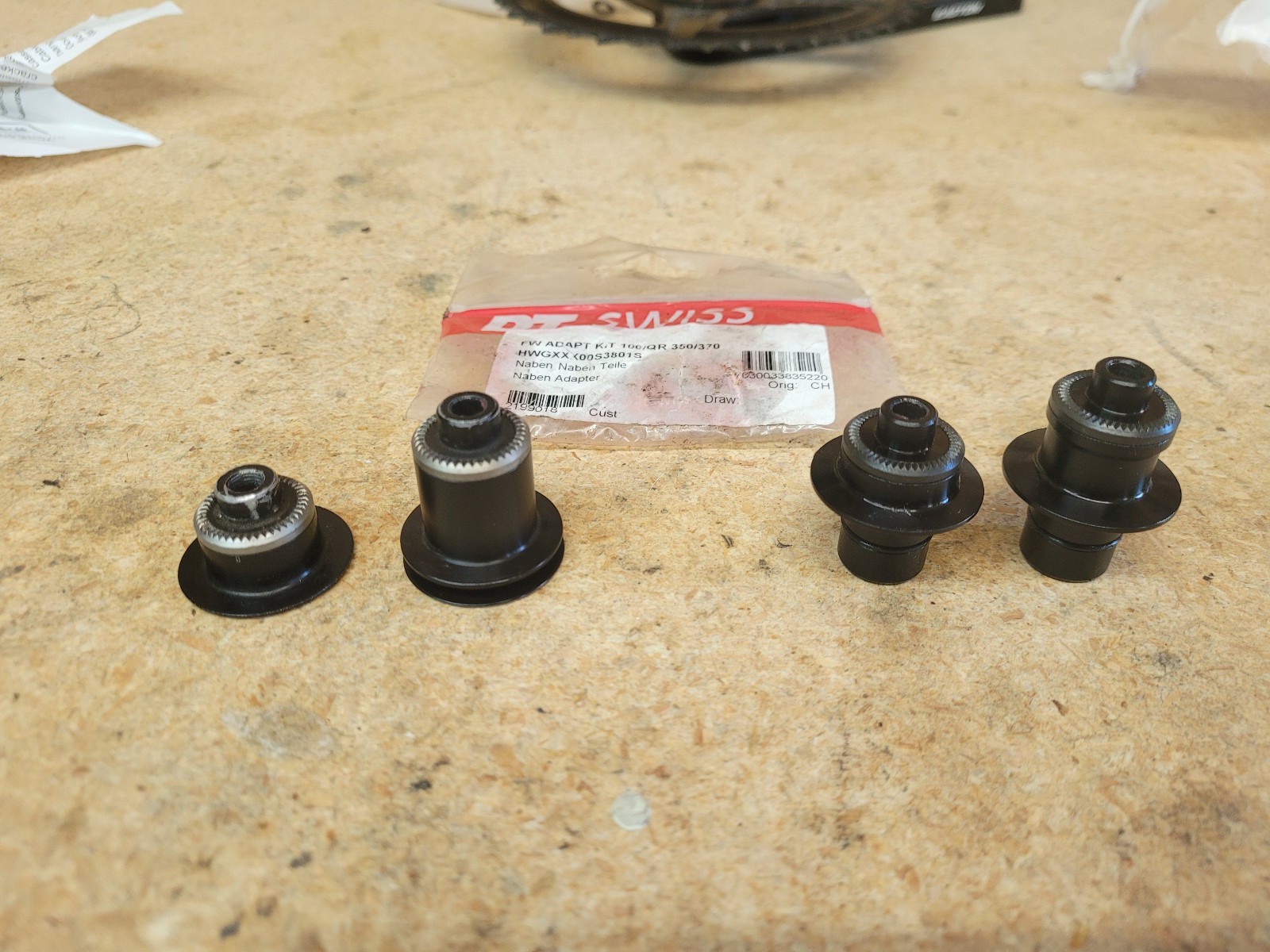 DT swiss 12mm thru axle to quick release adaptors FRONT AND REAR (350/370 hubs)