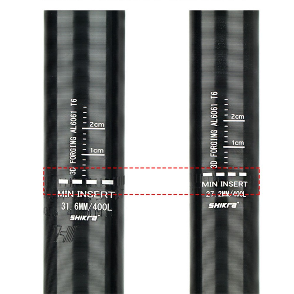 Seatpost Bike Shock Absorber Spring 27.2-33.9x400MM Aluminum Alloy Black