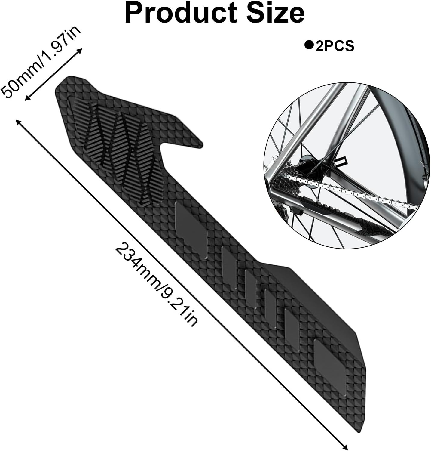 Bike Frame Protection Pad – 2 x Silicone Chainstay Guards with Strong Adhesion
