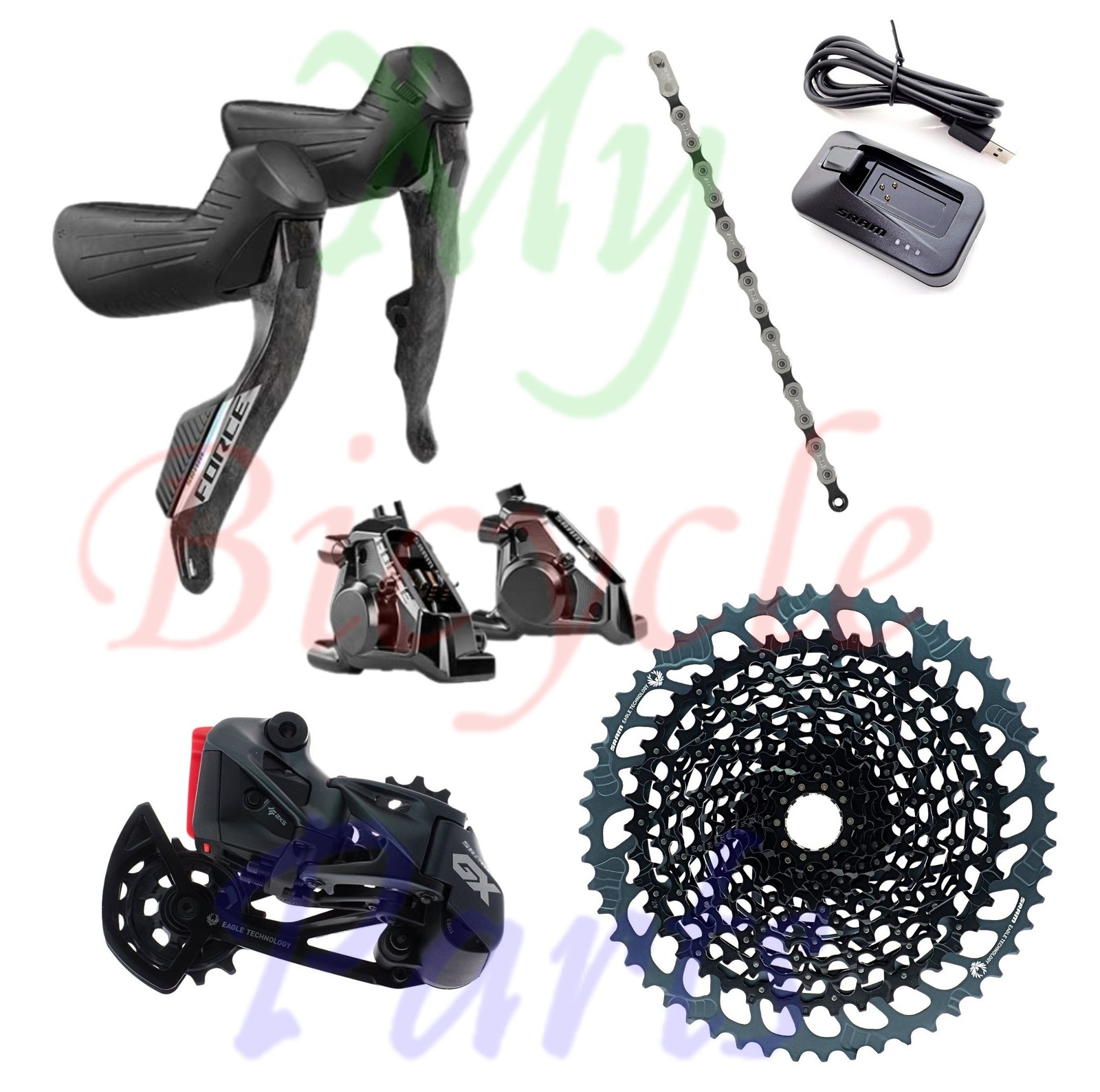 SRAM Force AXS E1 1×12 Shifter + GX eagle RD/CN/CS 10-52T Groupset READ