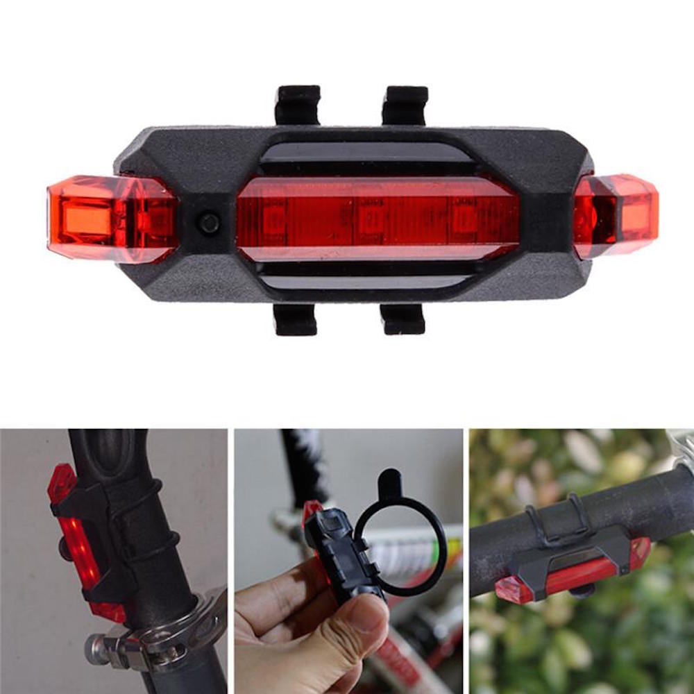MICRO USB RECHARGEABLE LED Bike LIGHT Bar Head Rear Tail frame Bicycle Beam Lamp