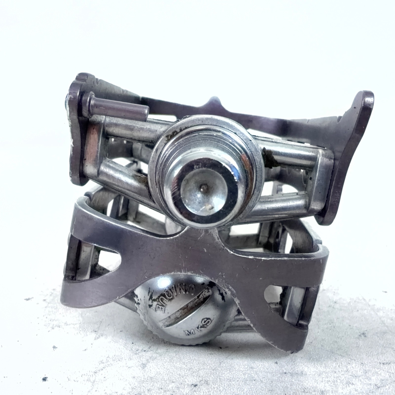 Vintage Mikashima Unique Road Bike Pedals 9/16″ Black/Silver Pair MKS
