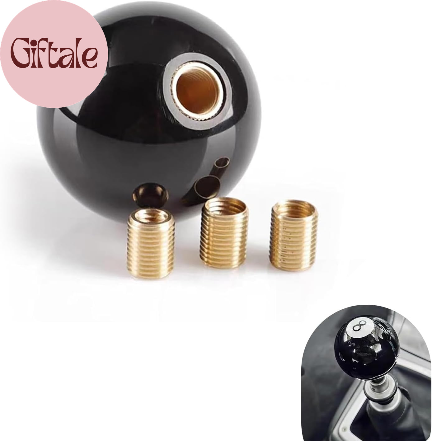 Shift Knob Manual Gear, 8 Ball Billiard round Smooth and Easy to Grip Shift Knob