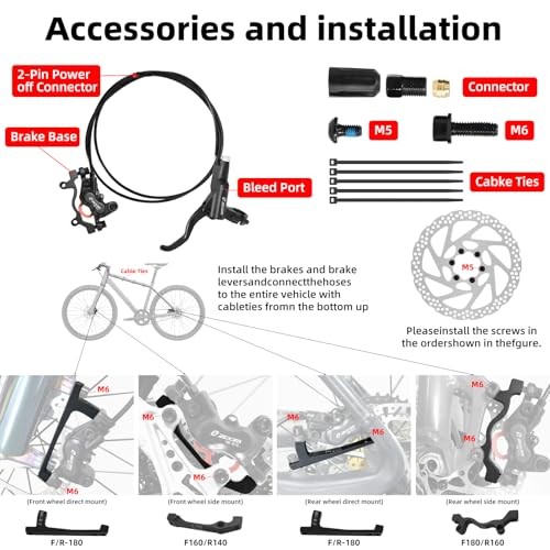 Z00M HB876E 2-PIN 4-Pistons E-Bike Electric Power-Off Zoom 180mm-Black