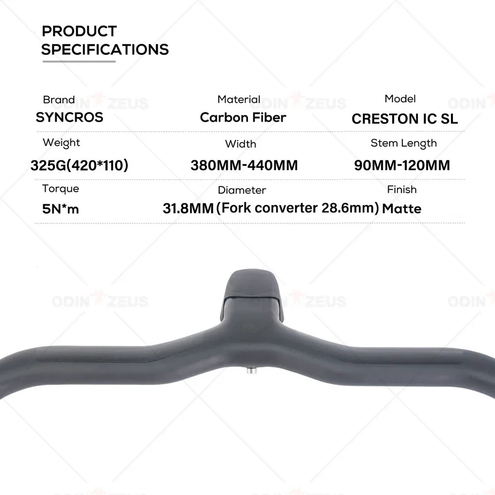 SYNCROS Carbon Road Bicycle Handlebar Integrated Cables 380/400/420/440mm Size