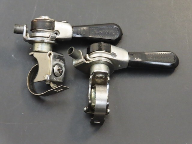 Vintage Suntour Top bar retro friction thumb Klunker shifters Japan 22.2 bar