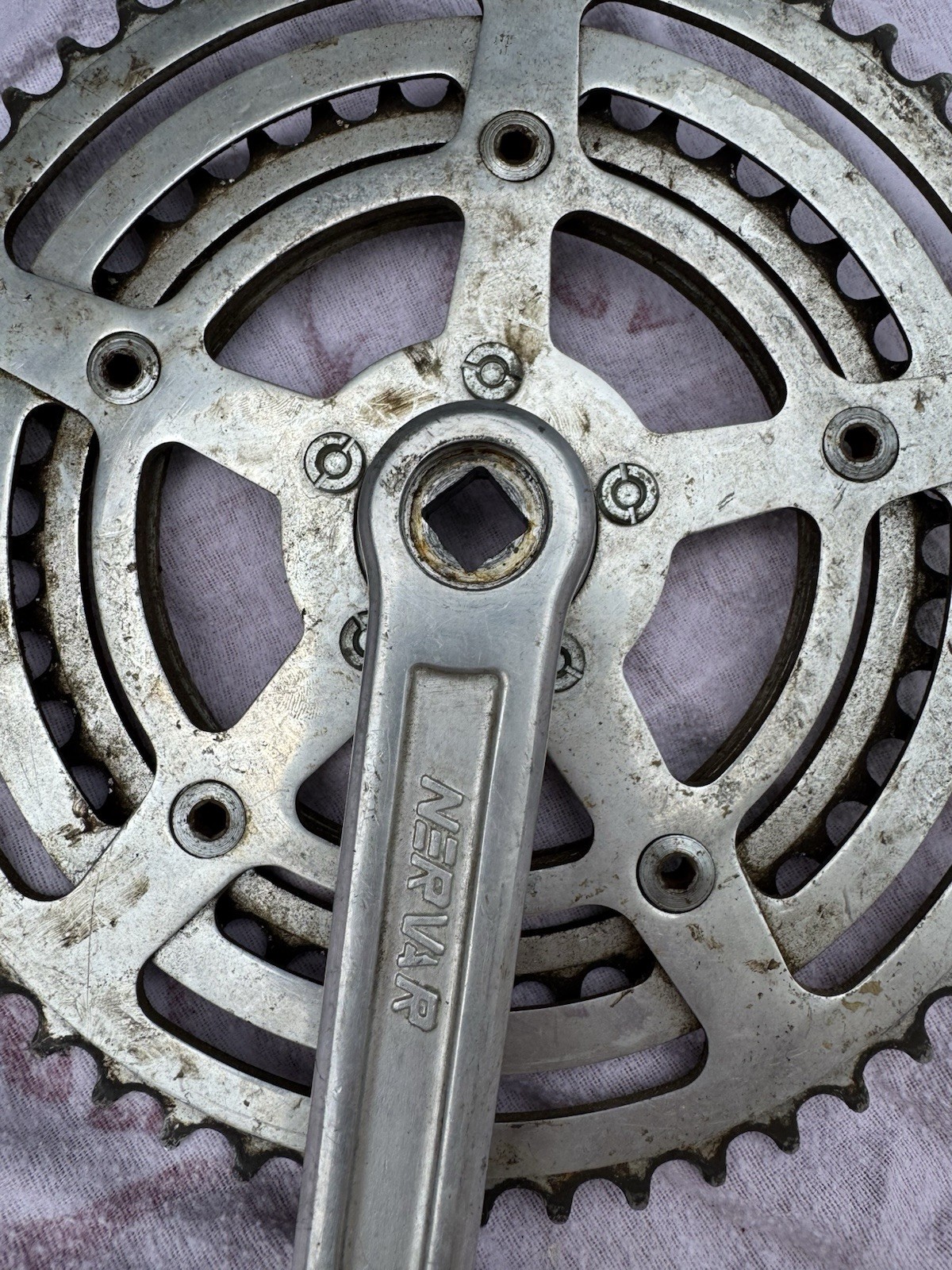 Nervar Crankset Square Taper 170 54/40 50.4 BCD Schwinn Vintage Bicycle Touring