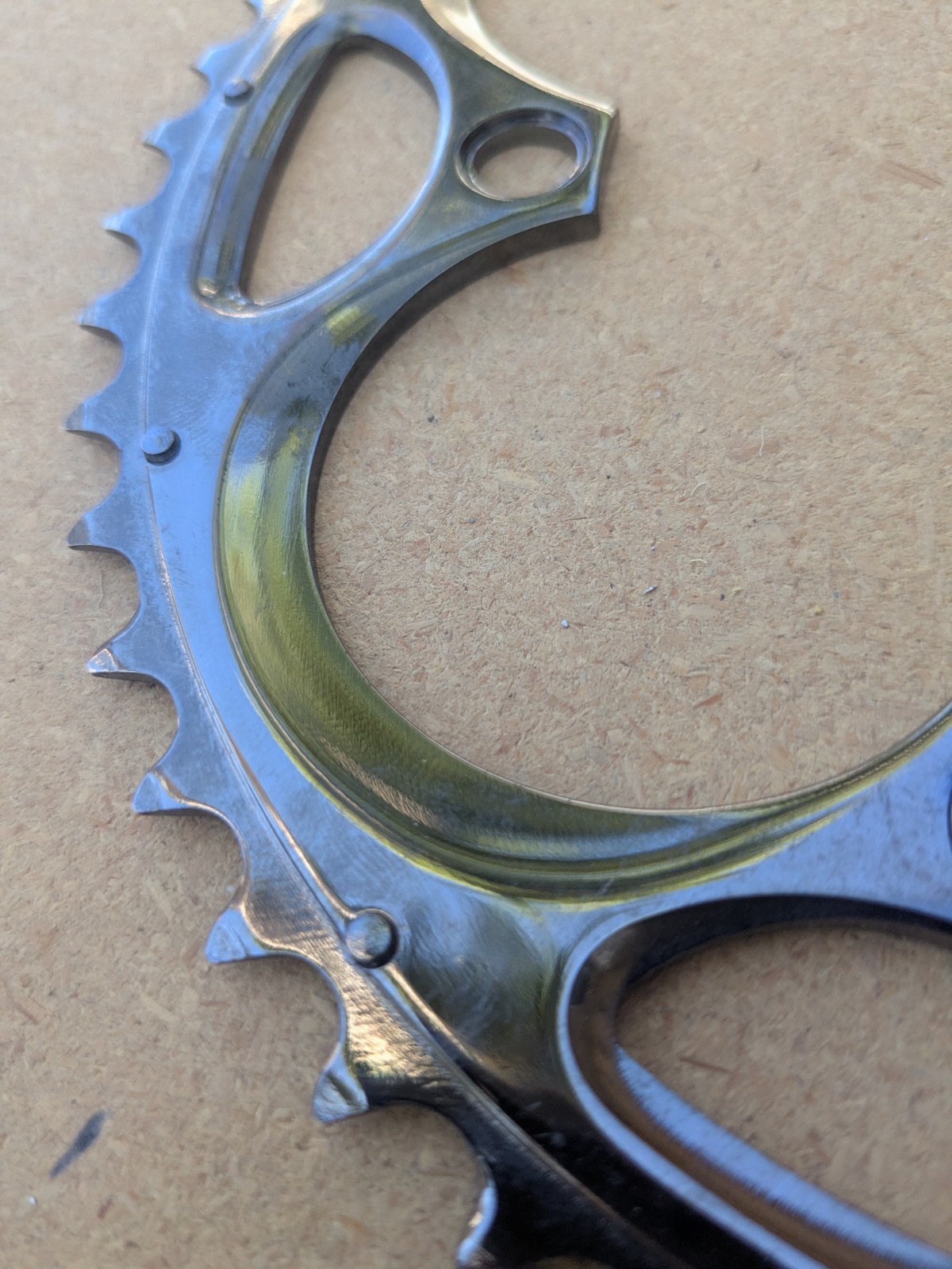 52 tooth x 130 bcd Road Bike Chainring Bicycle Grey Gloss Nice BIN Shift Pins