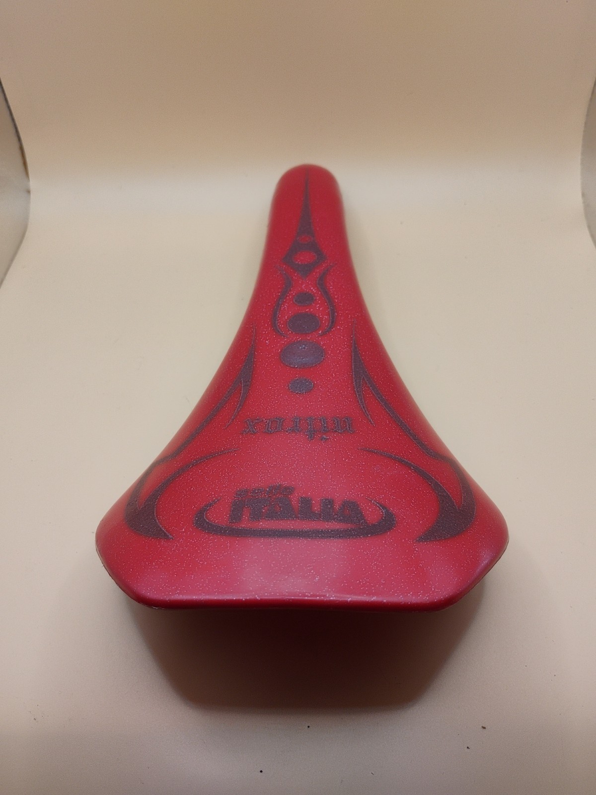Selle Italia Nitrox Red Glitter Hardshell Saddle w/ Manganese Rails NOS