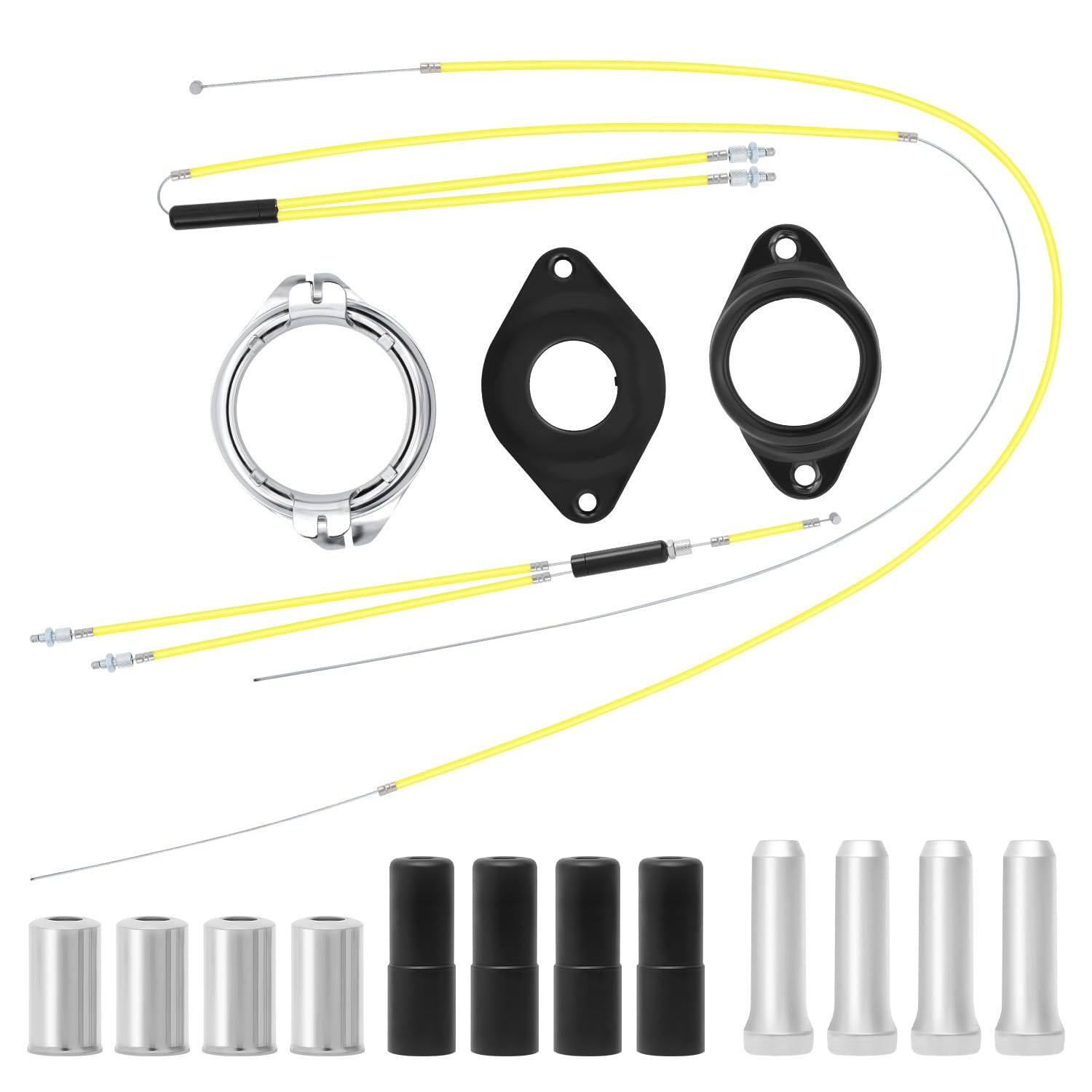 BMX Bike Gyro Brake Cables Front+Rear (Upper+Lower) with Spinner Rotor Comple…