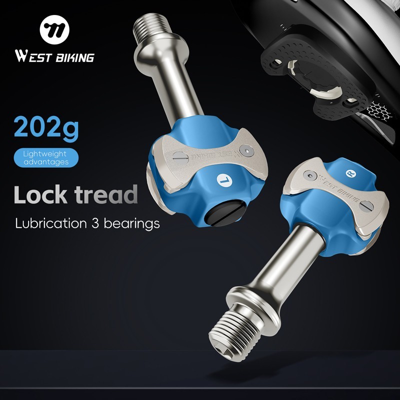 Road Bike Lock Pedals 3 Bearing for SPEEDPLAY Bicycle Clipless Pedals Blue