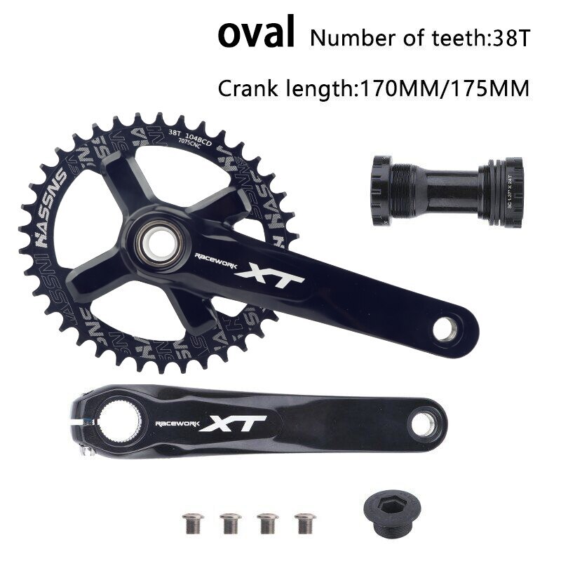 170/175mm 104BCD Crank Arms Mountain Bike Crankset Chainring 32/34/36/38/42/42T