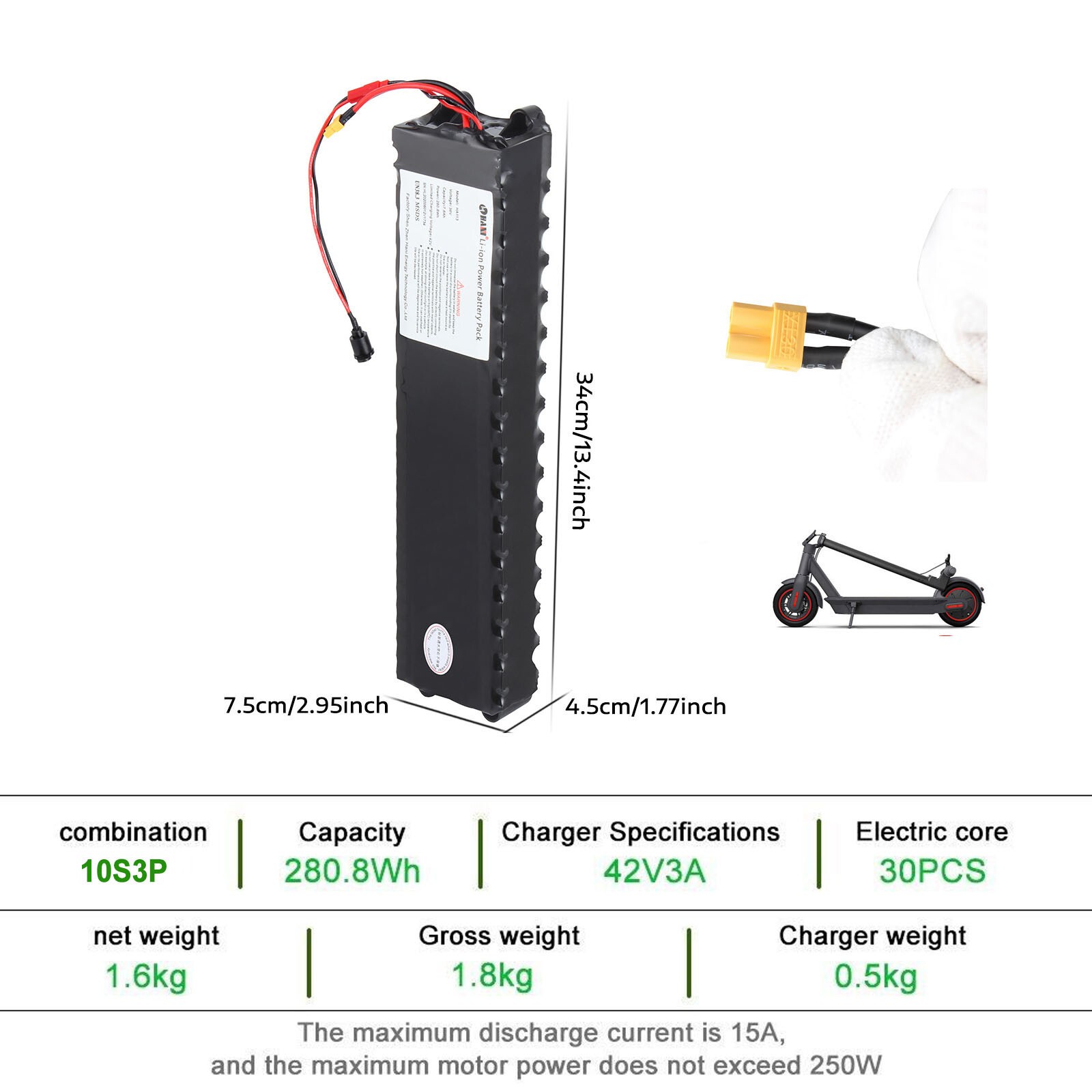 36v 7.8Ah Xiaomi Electric Scooter Replacement Lithium Battery E-bike Battery