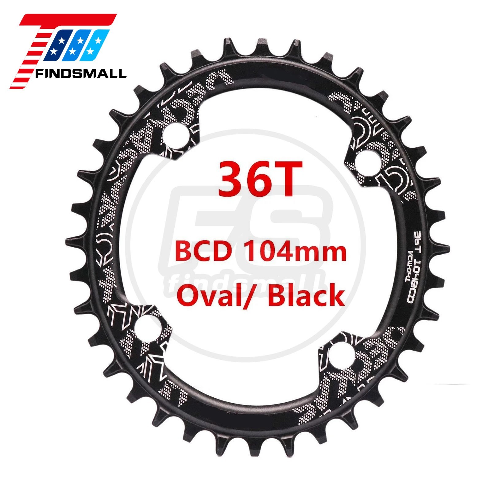 104BCD Narrow Wide Oval MTB Bike Chain Ring Compatible with Deckas,36T/38T
