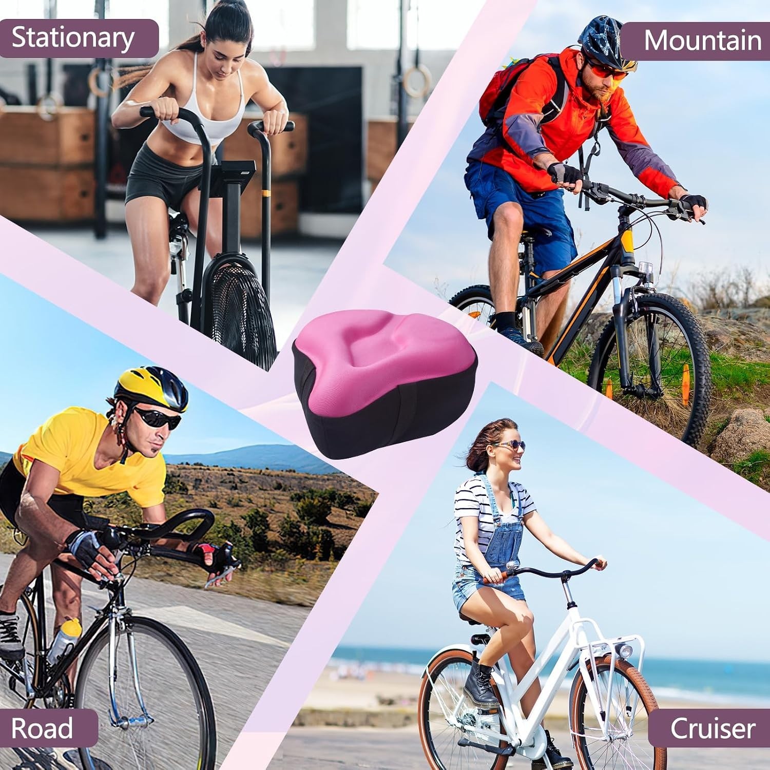 Large Gel Padded Bike Seat Cover – Compatible with Peloton & Mountain Bikes