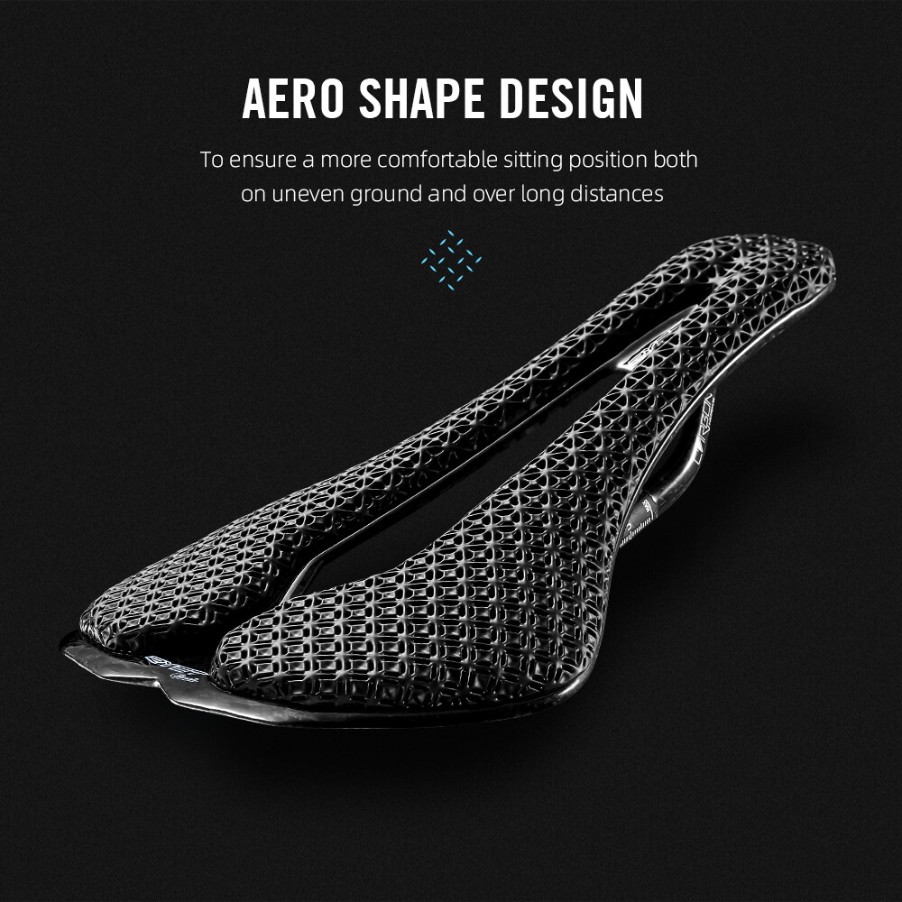 Carbon 3D Printed Bike Saddle 255 x 143 mm EVA Road Mountain Seat Cushion 7x9mm