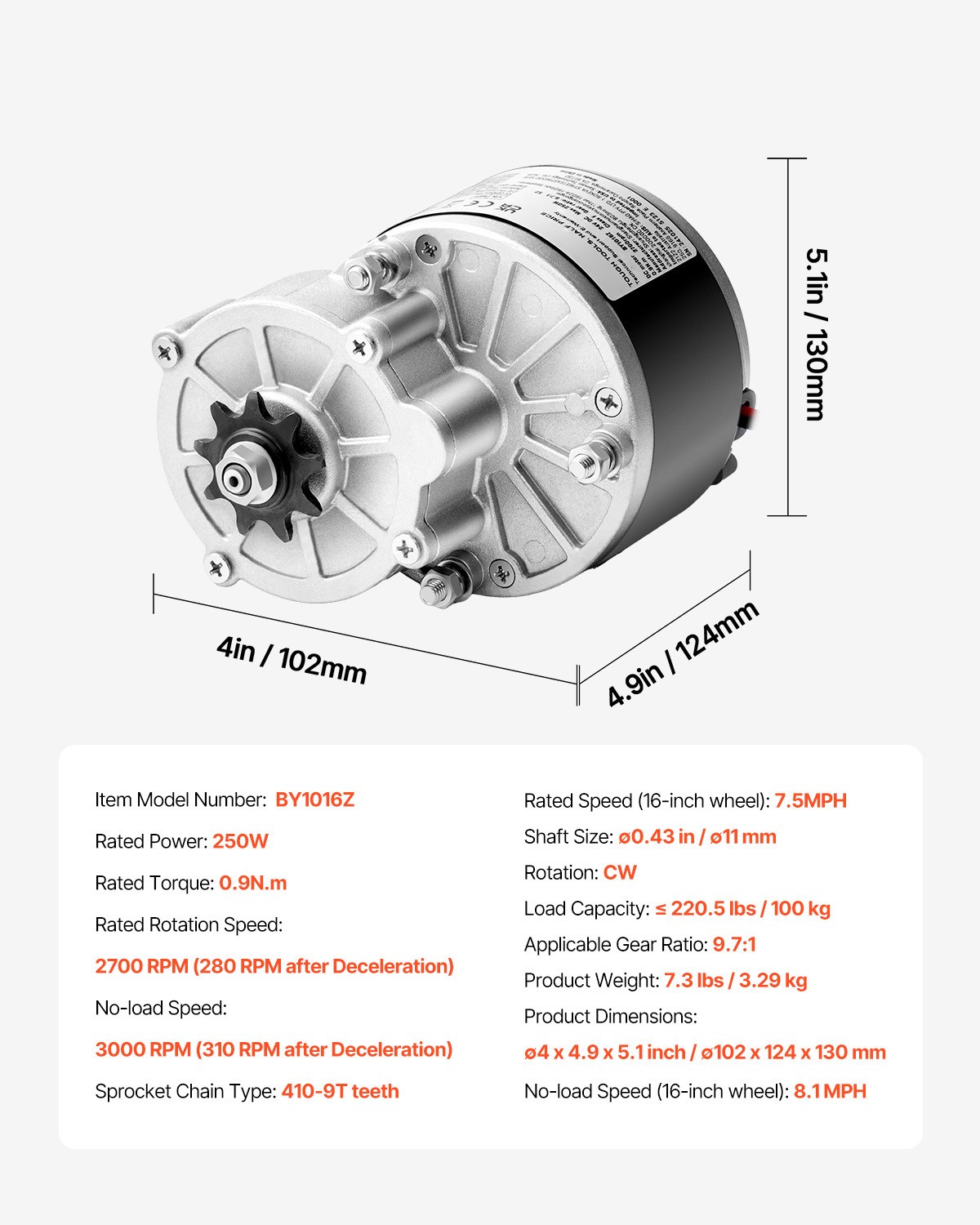 Uimoso 250W 24V DC Motor Kit with Enhanced Speed Controller, 2700 RPM