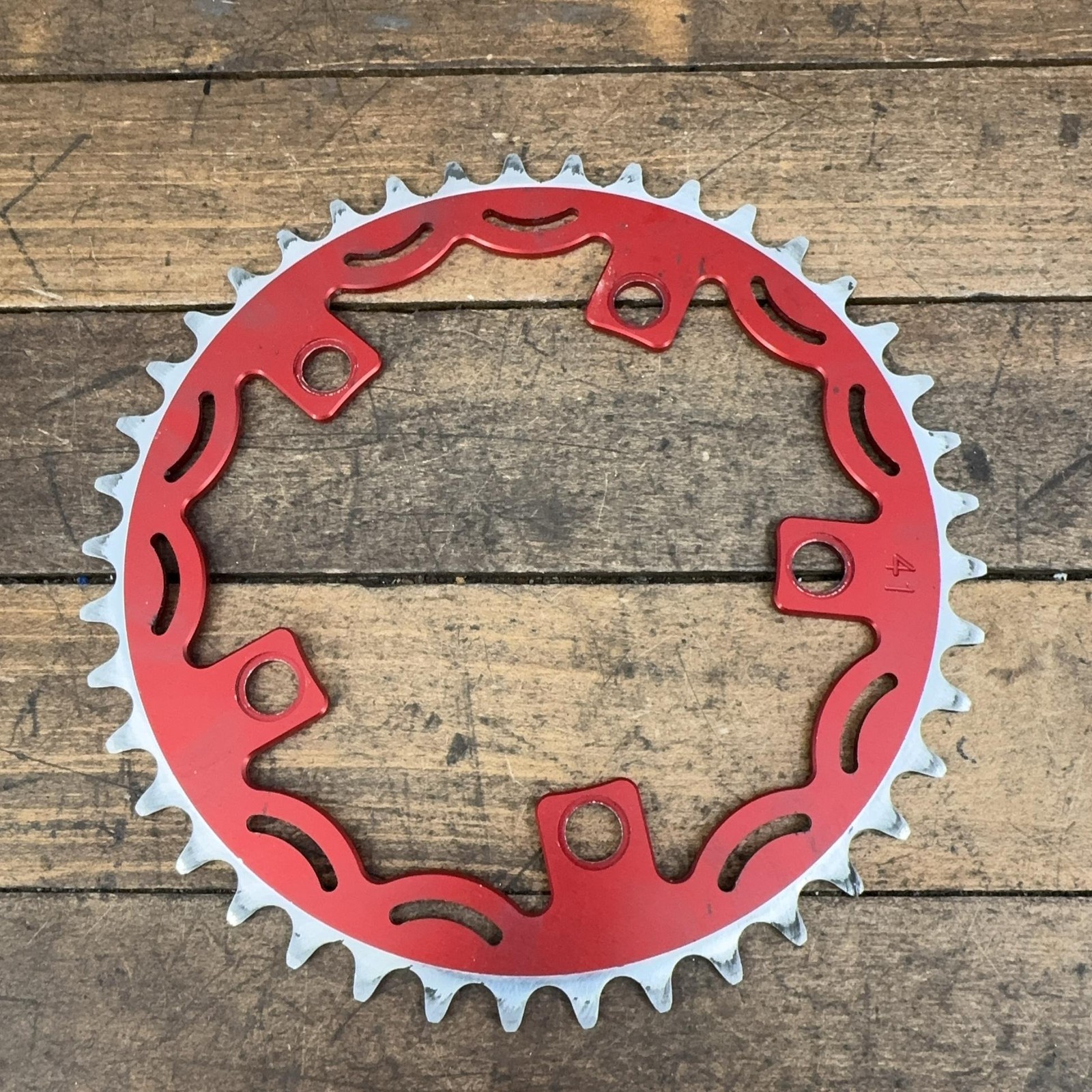 Vintage SNAP BMX 41T Chainring 110 BCD 5-Arm Red Aluminum Bike 41 Tooth