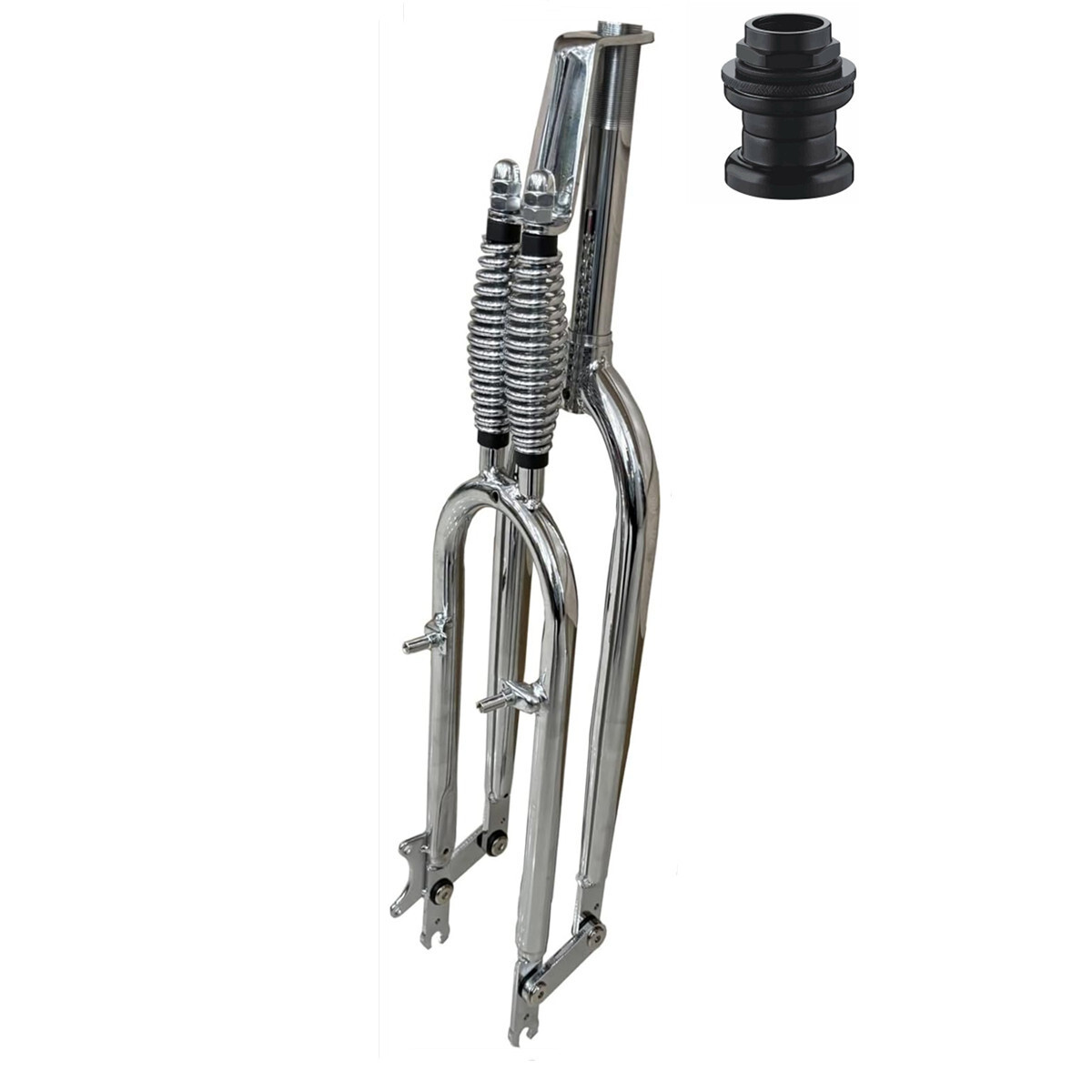 26″ Springer Fork 1″ Threaded Front Fork Dual Spring Classical Fork & Headset