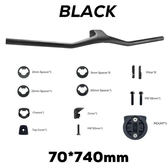 -40 Degree 740MM Full Carbon Fibre Integrated Cockpit MTB Bicycle Handlebar