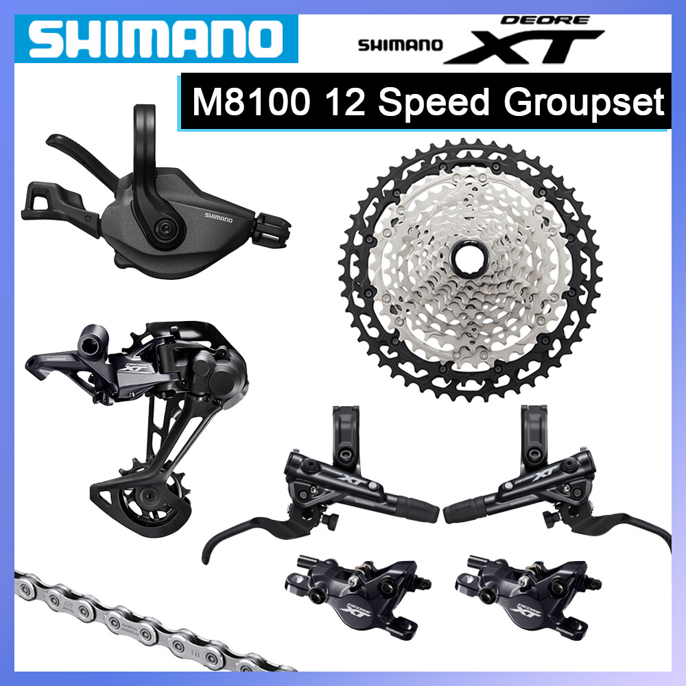 Shimano XT M8100 1×12 Speed MTB Groupset M8120 4-Piston Disc Brake Resin Pads