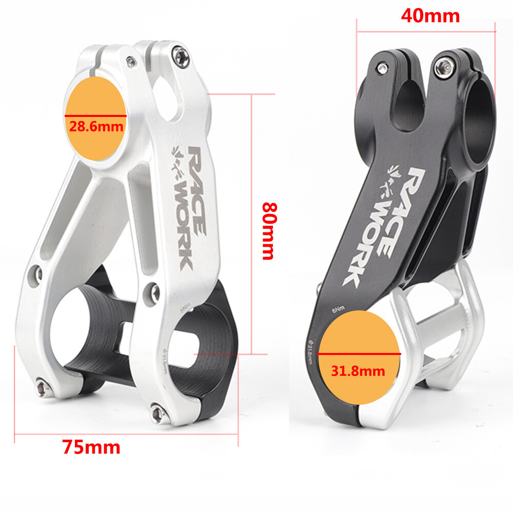 RACEWORK MTB Bike Skeleton Handlebar Negative 17 Degree 80mm Speed stem