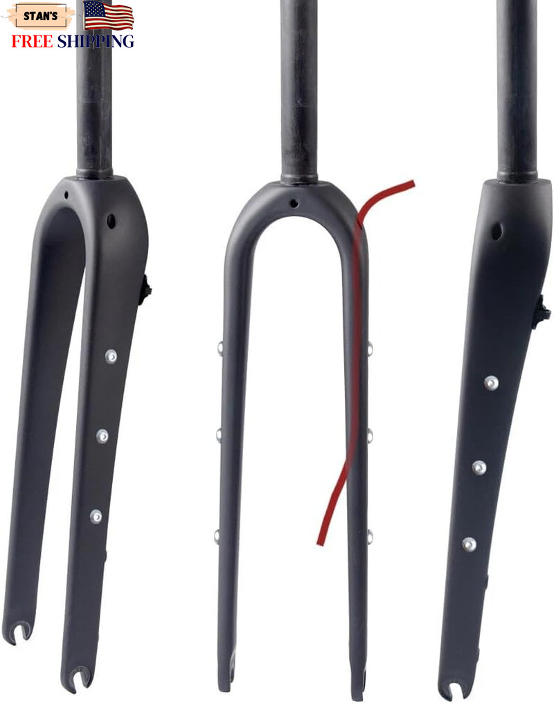 WCS 700C Carbon Fiber Gravel Bike Fork 1-1/8″ Straight Steerer Flat Mount Disc