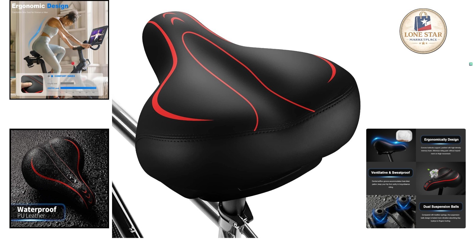 Extra Wide Memory Foam Bicycle Seat – Ergonomic & Universal Fit for All Bikes