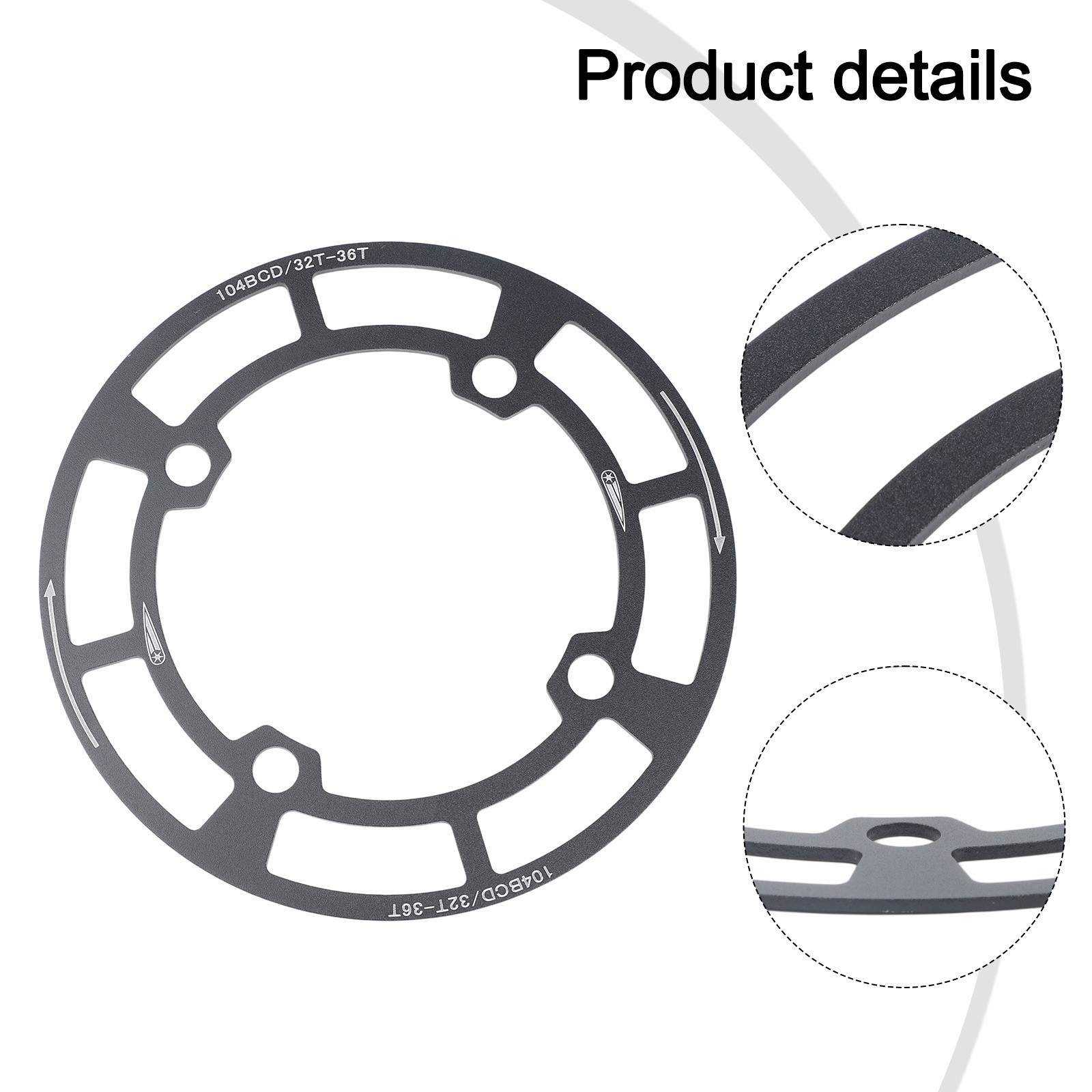 Lightweight Aluminum Chainring Protector 104BCD for Mountain Bike 158mm Size