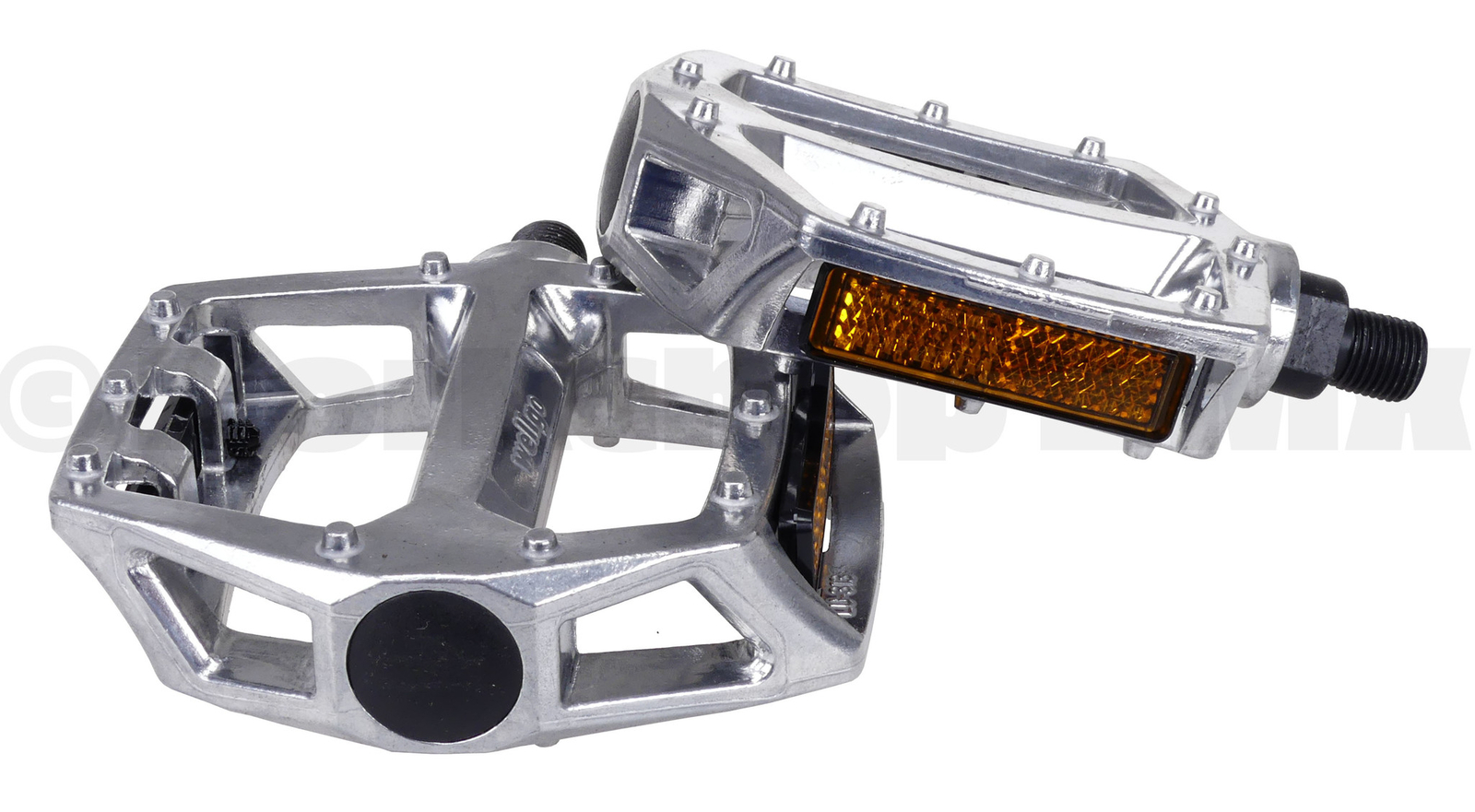 Wellgo LU-313 platform freestyle alloy BMX bicycle pedals 9/16″ SILVER