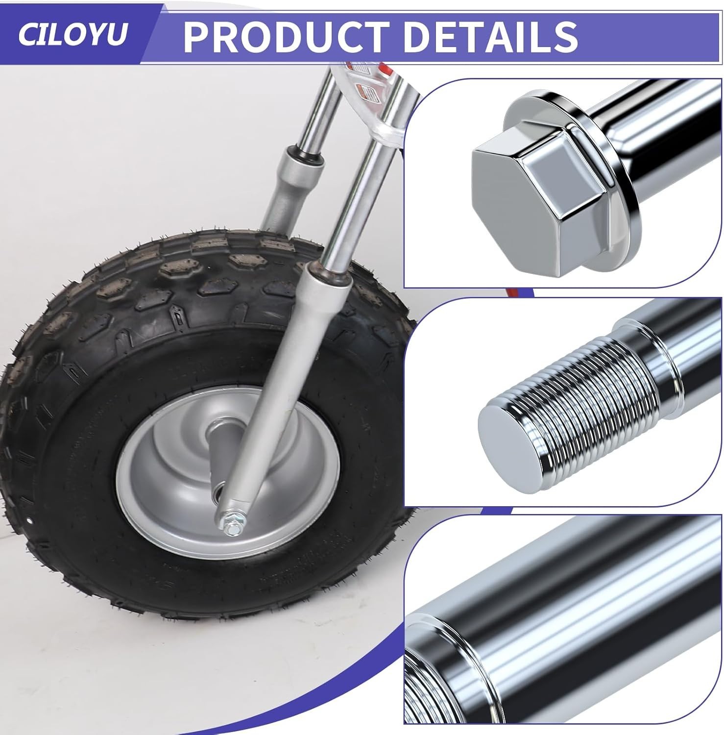 14Mm 285Mm Rear Axle Kit with 300Mm Mini Bike Front Axle Nut Compatible with Col