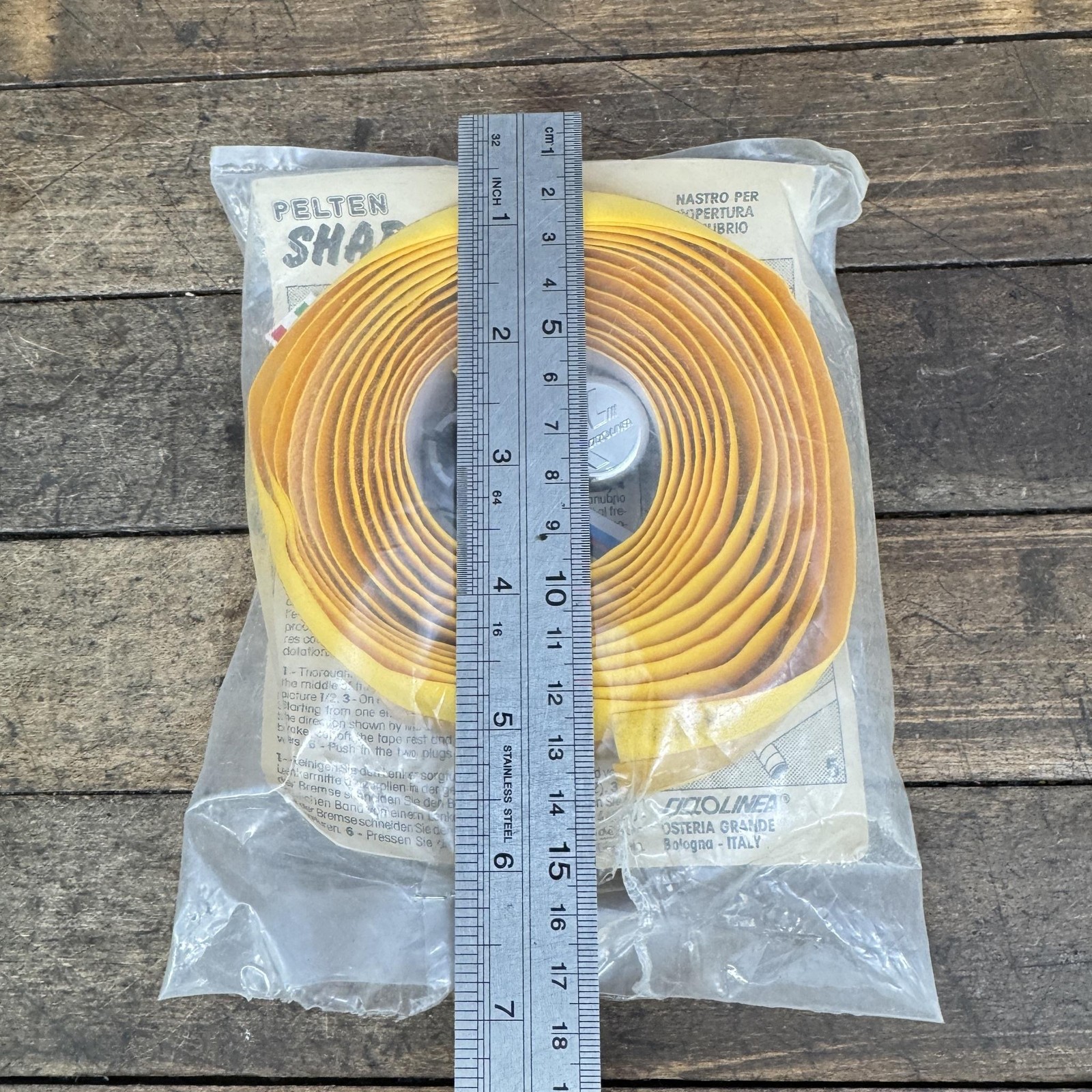 Vintage Pelten Shade Handlebar Tape Yellow Foam Bar Wrap Ends Italy Road Bike