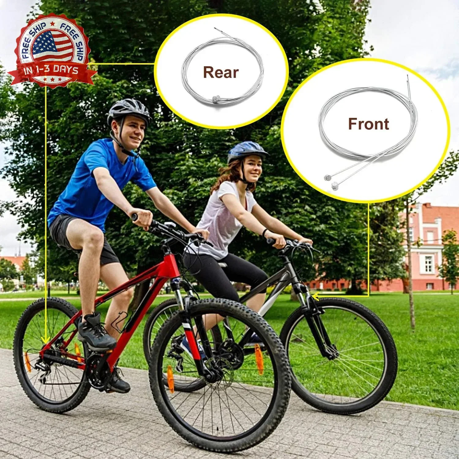 4PCS Premium Bike Brake Cable Set,Universal Standard Bicycle Brake Cable, Profes
