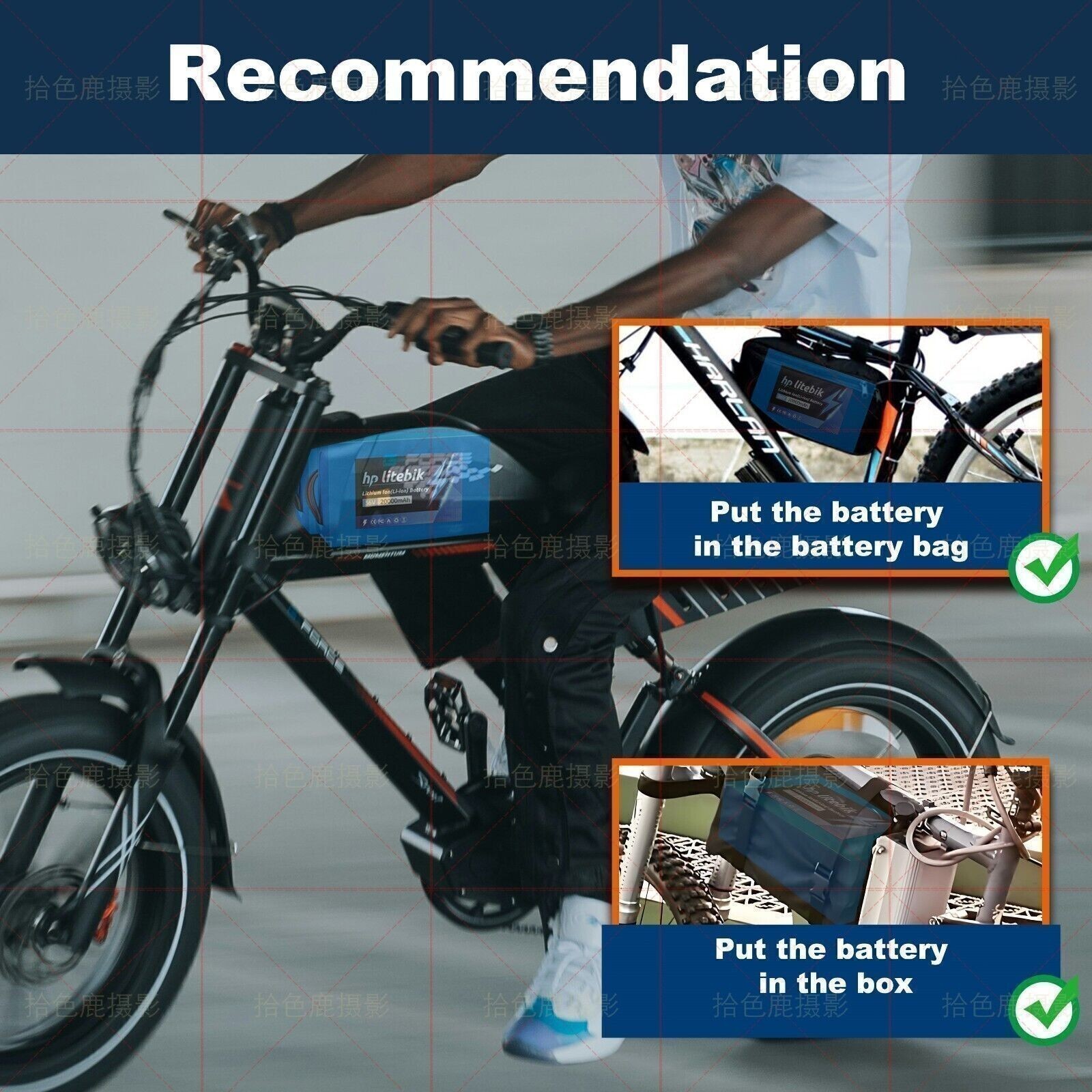 36V 48V Lithium li-ion ebike Battery For 0W~1500W Electric Bicycles Bike BMS