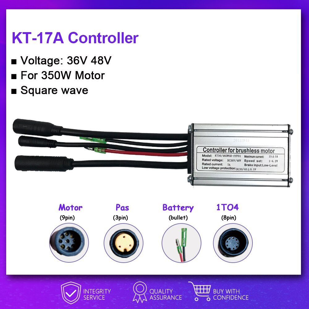 Squarewave Controller 15A-50A SM/Waterproof Plug Electric Bike Controller