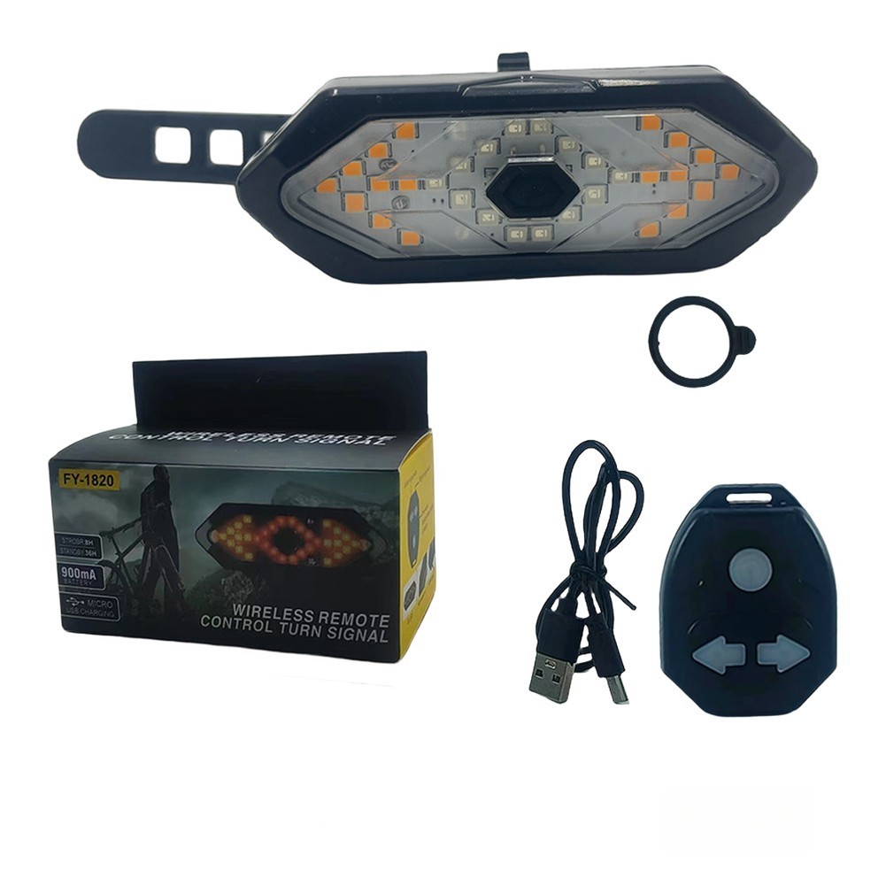Rechargeable USB Bike Tail Light with Wireless Remote and Waterproof Case