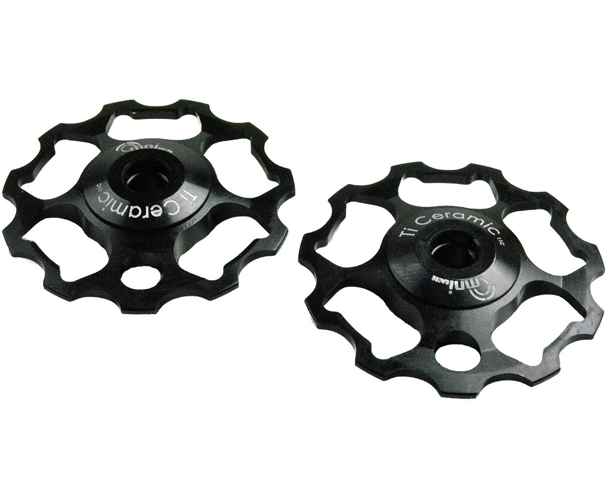 OMNI Racer Ti Ceramic Derailleur Pulleys 11 speed Dura Ace Ultegra XTR: BLACK