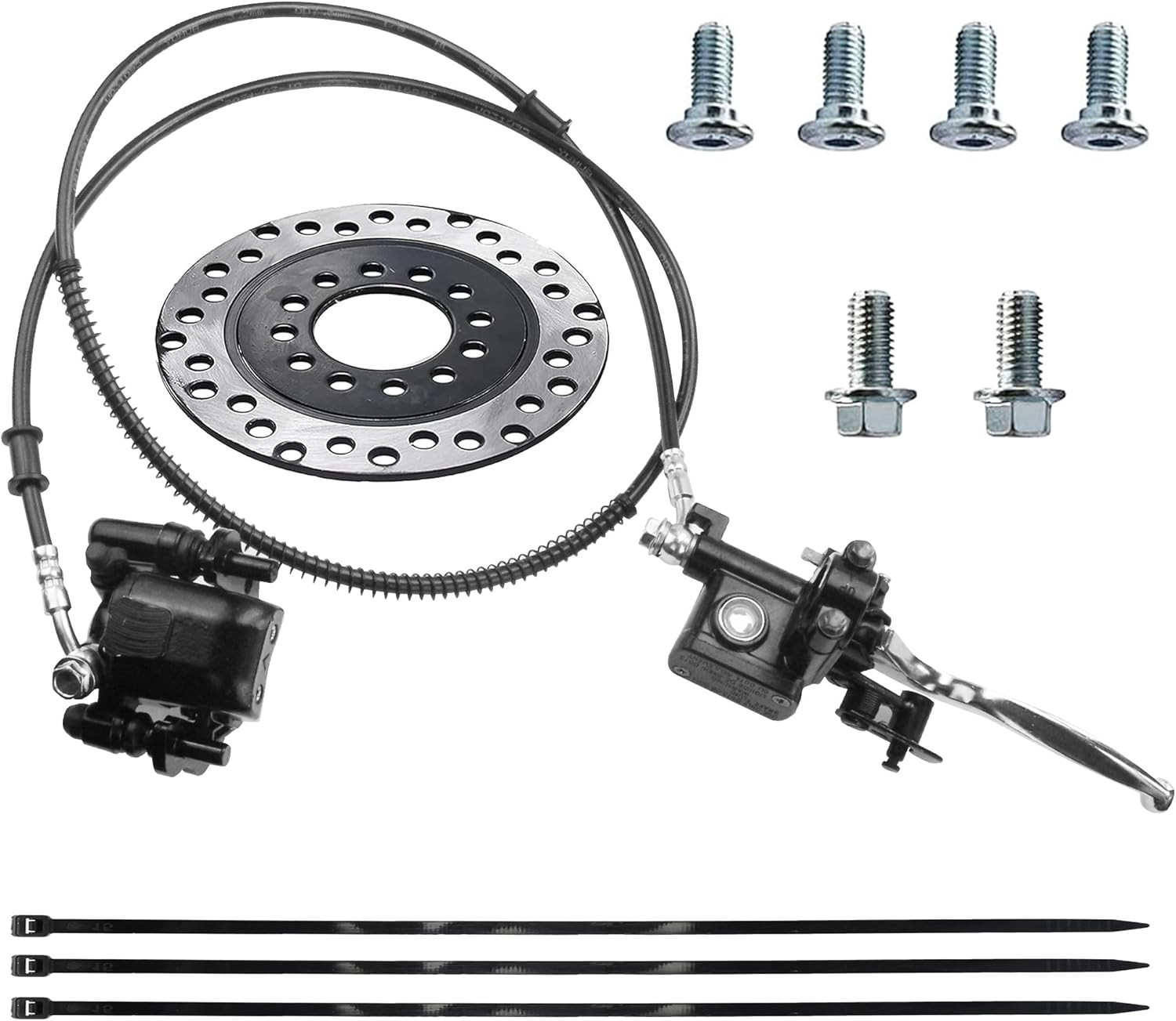 Hydraulic Front Disc Brake Caliper System + 158Mm Disk Brake Rotor for 50Cc 70Cc