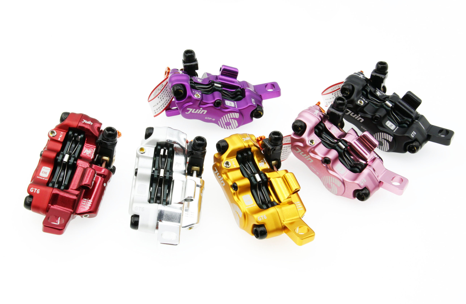 Juin Tech GTP6 MTB eBike CX Cycle 6-Piston Hydraulic Disc Brake Caliper Set