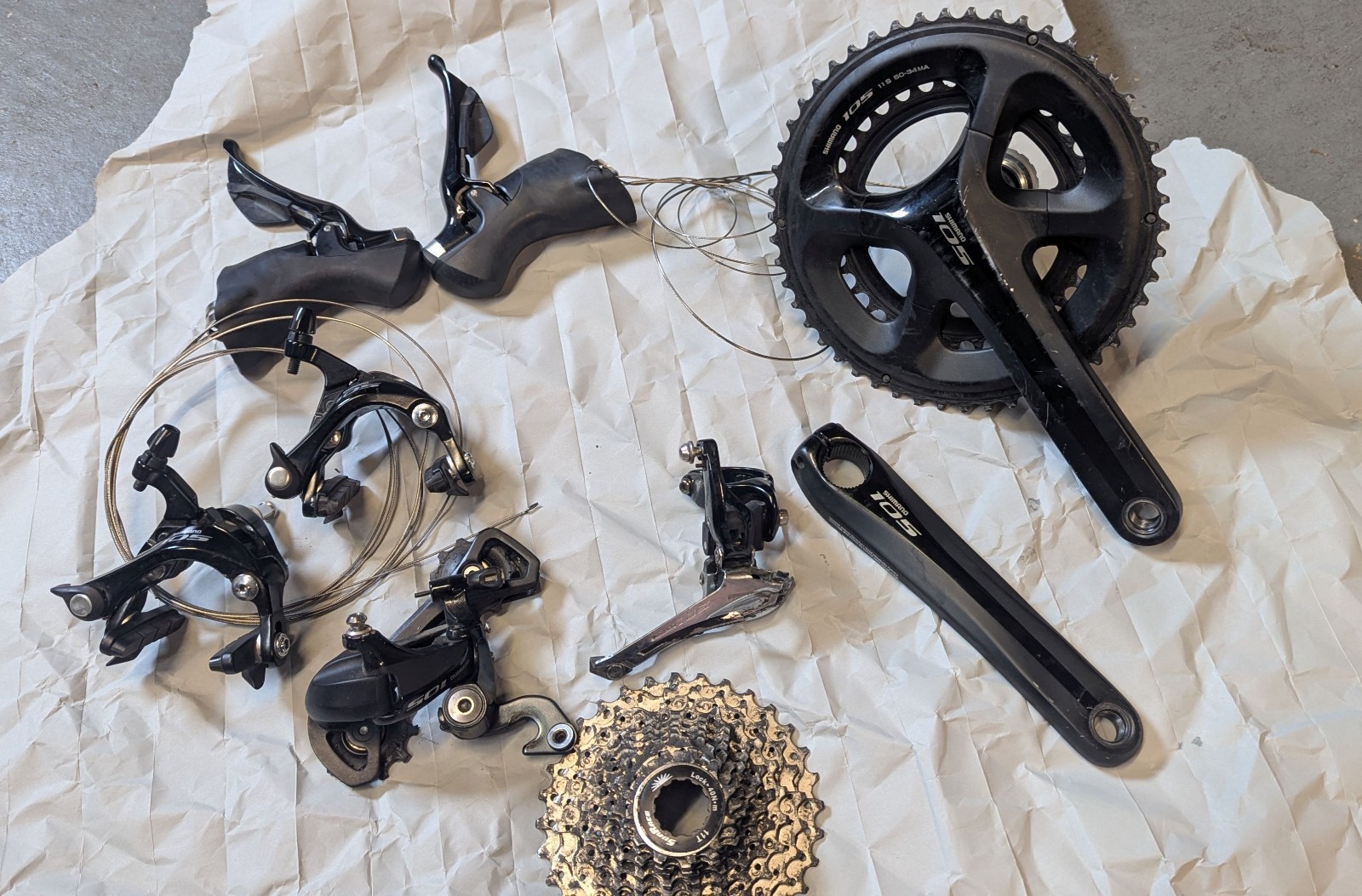 Shimano 105 5800 11 Speed Groupset Black, 50.34t, 172.5mm, 11-34t, Good Used