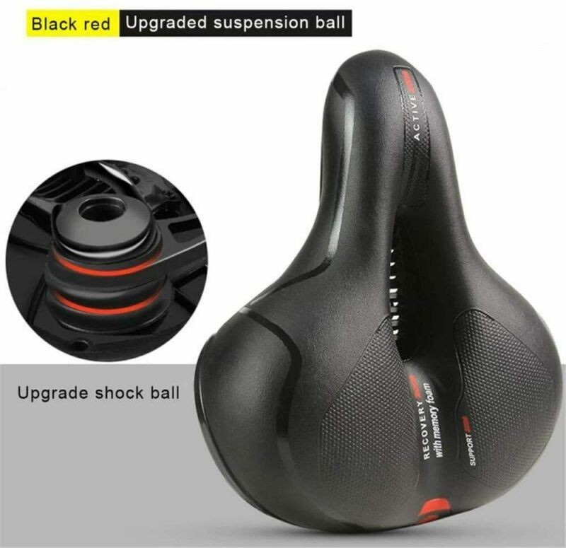 Comfort Bike Seat Cushion Soft Gel Extra Wide Big Bum Bicycle Saddle Pad Sporty