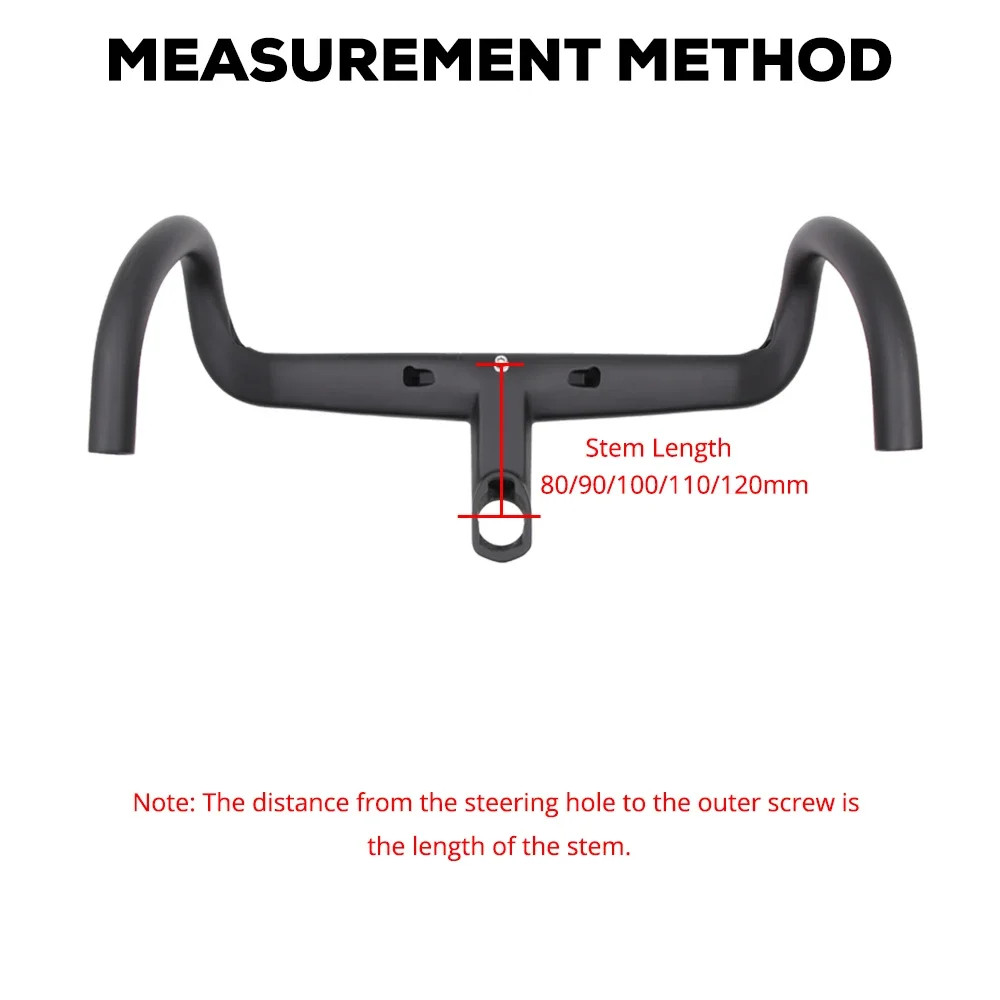 Carbon Road Bicycle Handlebar for Internal Cable Integrated Cockpit 370mm-430mm