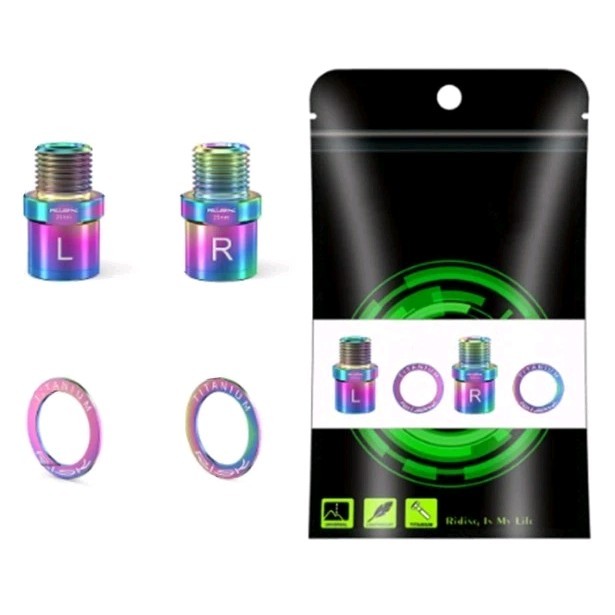 Bike Pedal Extenders, Titanium Alloy Extended Pedal Spacer with Washers Extended