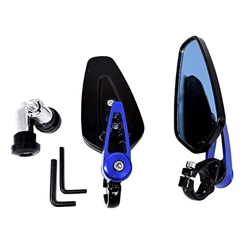 Handle Bar End Mirrors CNC Aluminum Alloy 1 Pair, Universal Rear View Black