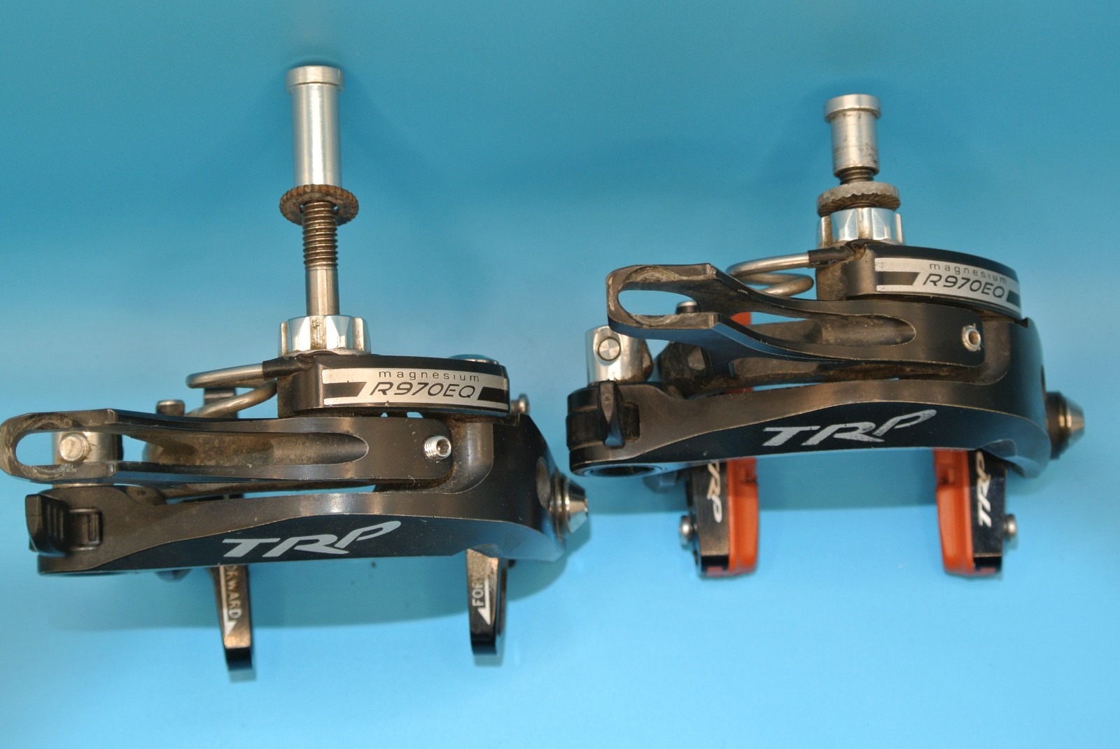 TRP R970SL BRAKES Front & Rear Calipers Rim Brakes 235g Blk Magnesium Excellent