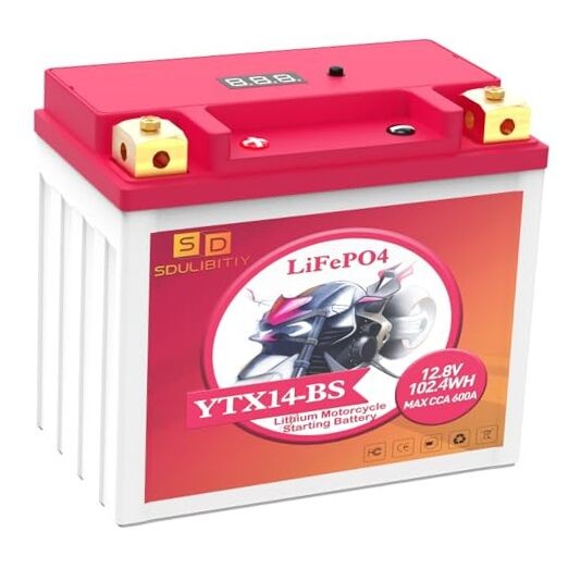 YTX14-BS Lithium Motorcycle Battery, ATV Battery 12V 8AH 600CCA YTX14-8AH
