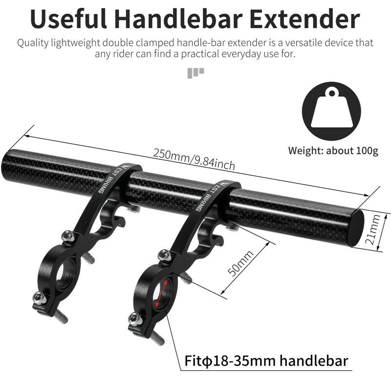 WEST BIKING Carbon Fiber Bicycle Handlebar Extension Bracket Bike Mount Holder