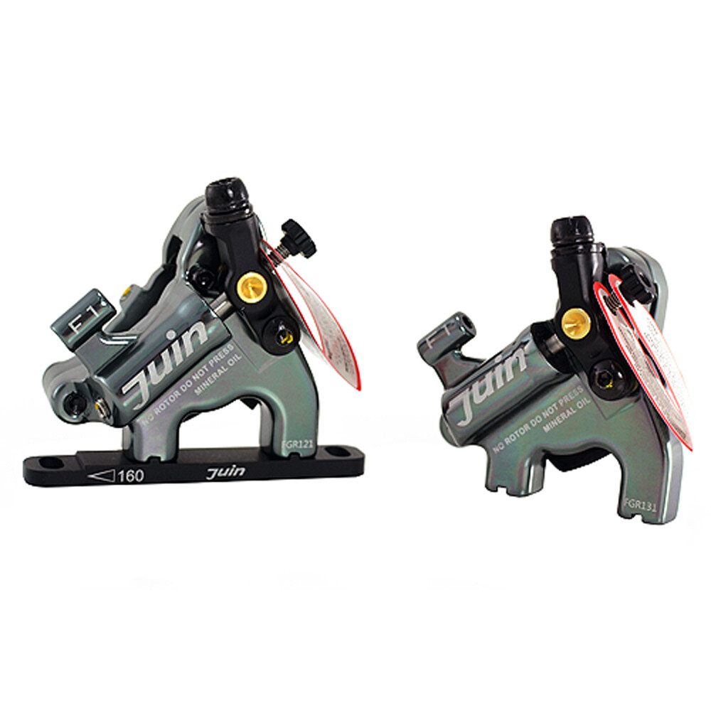 JUIN TECH F1 Hydraulic Flat mount Road CX Disc Brake set 160mm w/ Rotor ,Gray