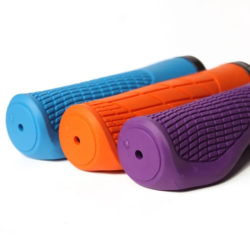 Ergonomic Rubber Bicycle Handlebar Grips Mountain Road Cycling Lock-on Bar Ends
