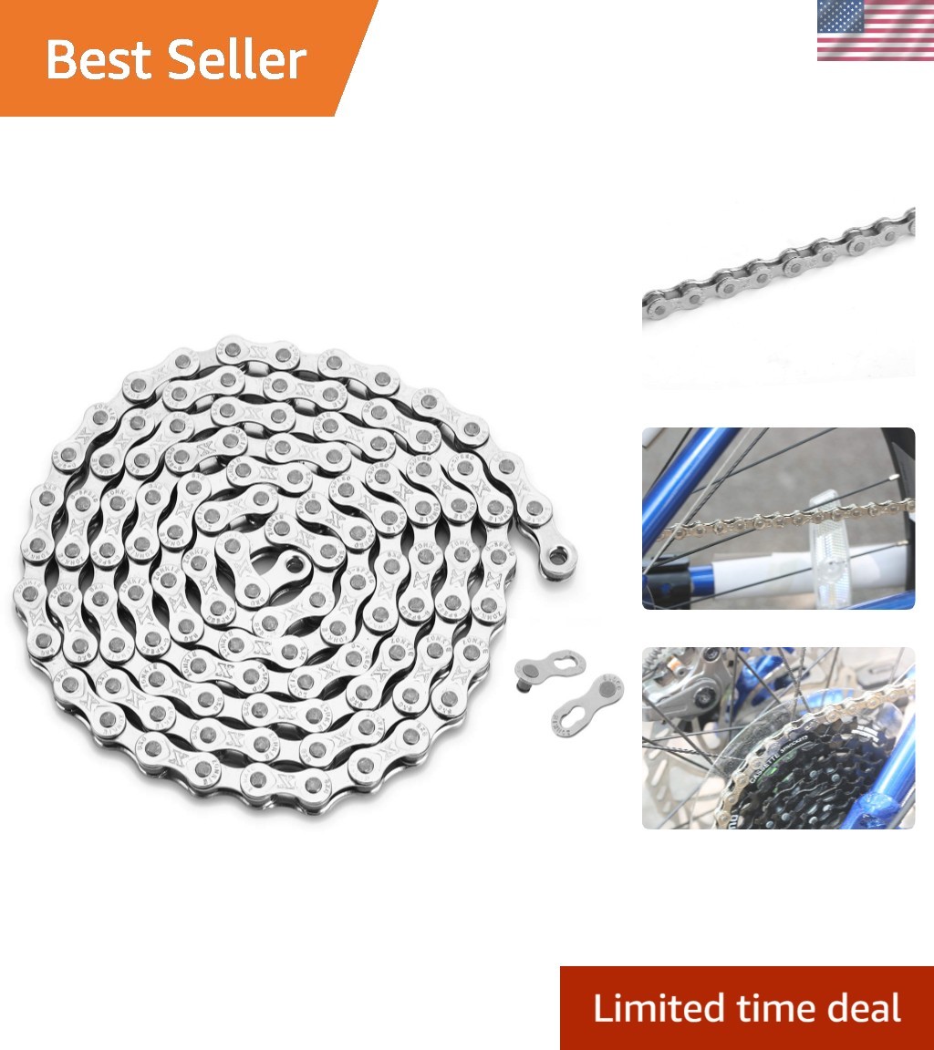 Smooth-Operating 6/7/8 Speed Bike Chain – 116 Links, Easy to Disassemble & Clean